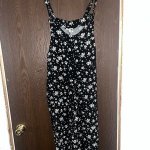 cute full leg black and white floral romper